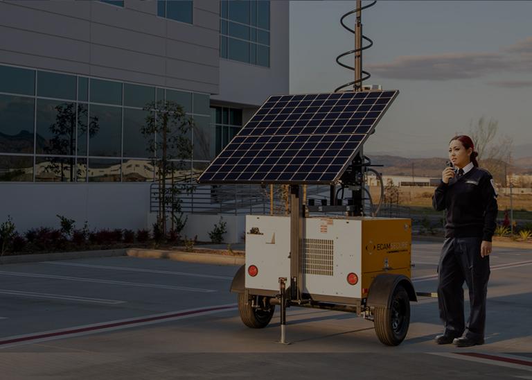 Security guard with mobile surveillance unit