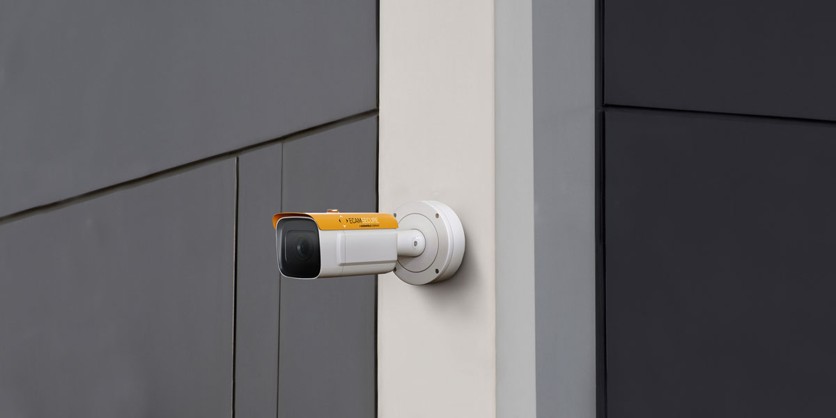 ecamsecure camera mounted on wall