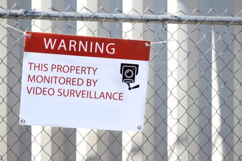 Construction site secured by video surveillance